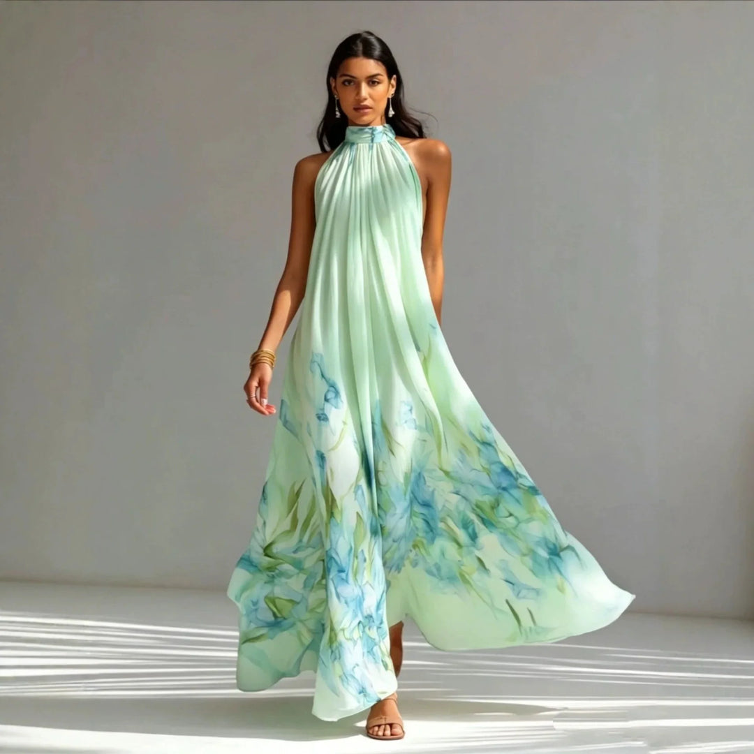 Fiona Printed Halter Maxi Dress