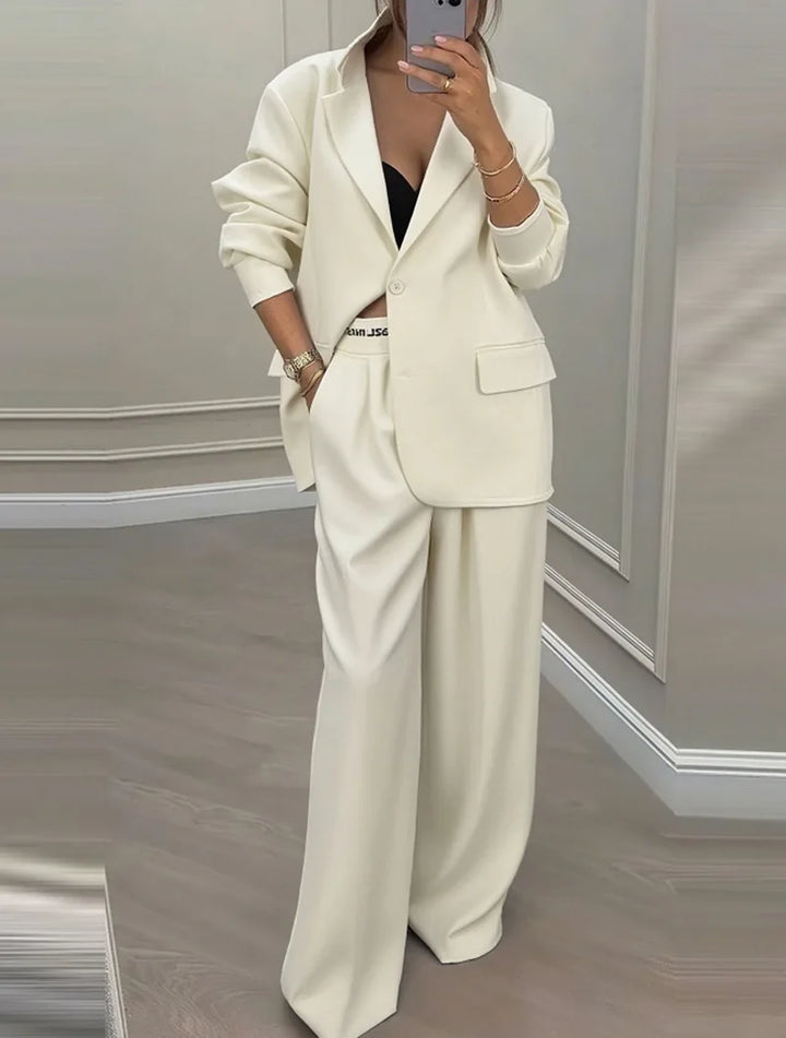 Cassandra Contrast Trim Pant Suit
