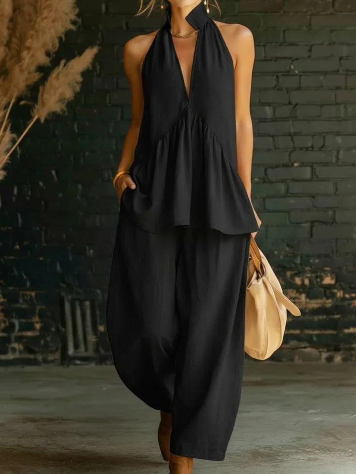 Adelina Sleeveless Wide Leg Set