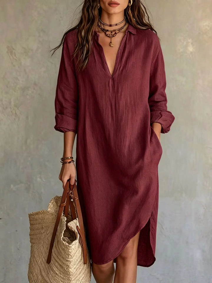 Maggie Pocket Midi Shirt Dress