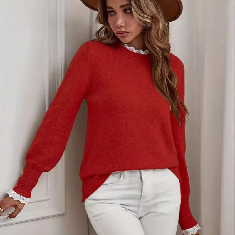 Colette Lace Trim Pullover