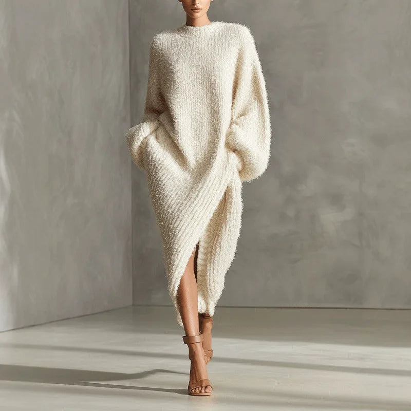 Josefina Asymmetrical Hem Sweater Dress