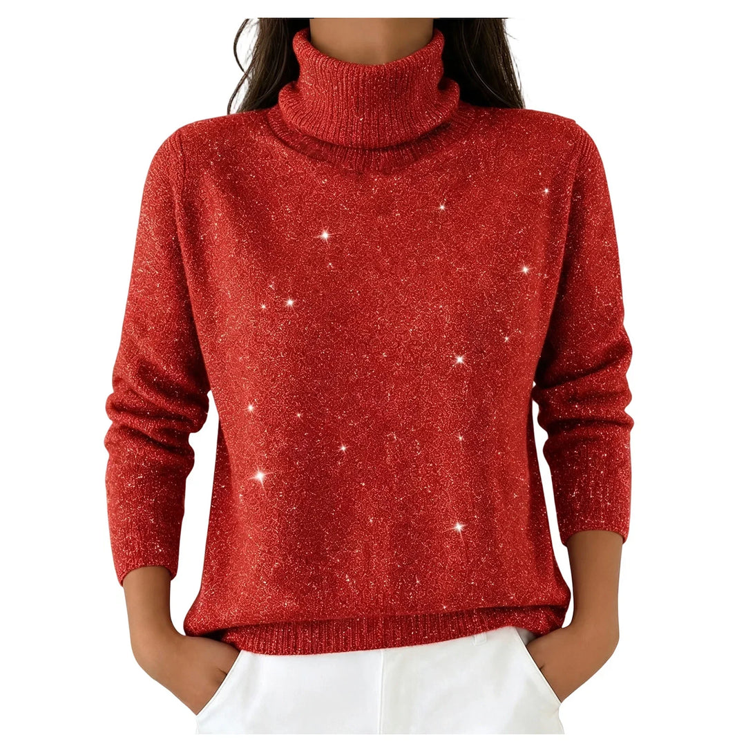 Elodie Turtleneck Shimmer Sweater