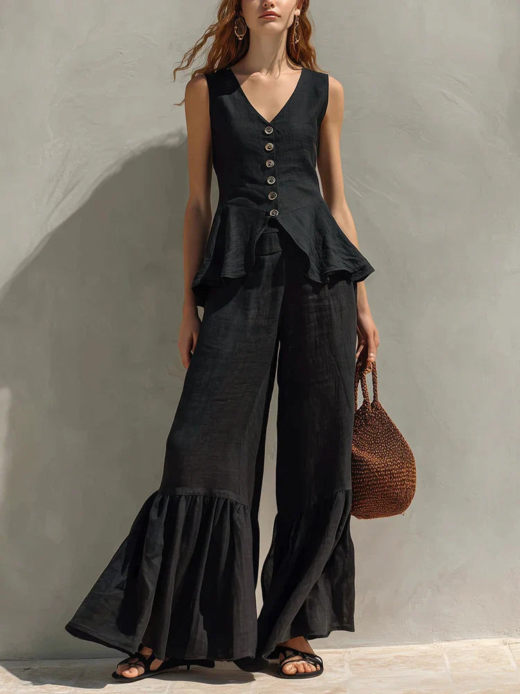 Antonella Ruffle Wide Leg Set