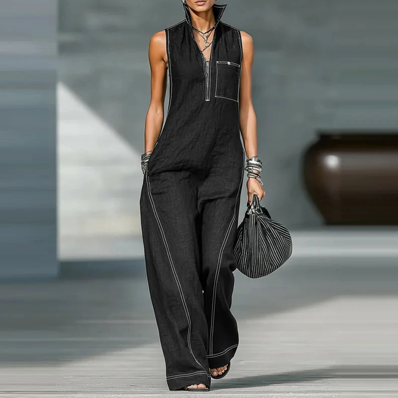 Brenda Sleeveless Wide Leg Jumpsuit
