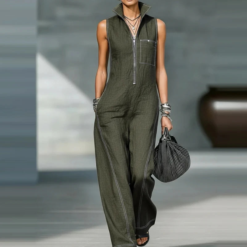 Brenda Sleeveless Wide Leg Jumpsuit
