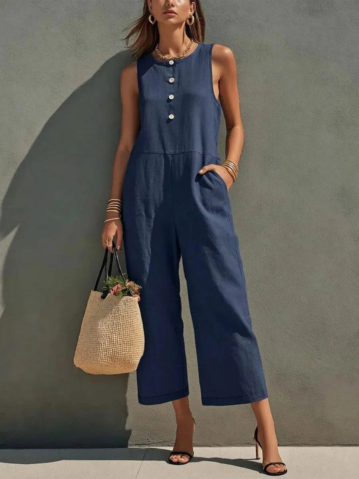 Danica Wide Leg Linen Jumpsuit