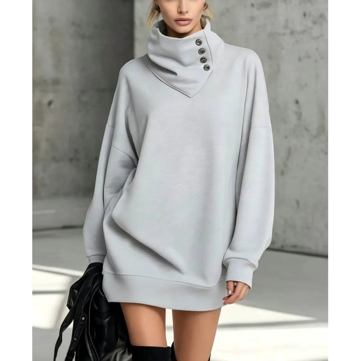 Adaline Button Sweatshirt Dress
