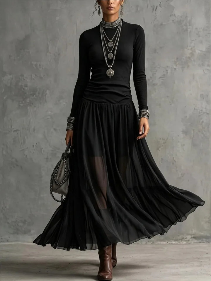Larissa Ruched Mock Neck Dress