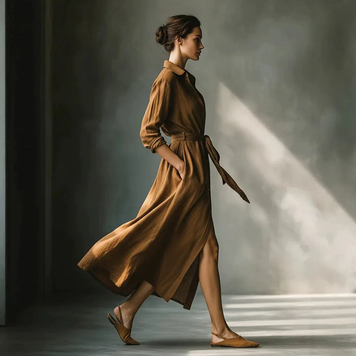Claire Elegant Collared Maxi Dress