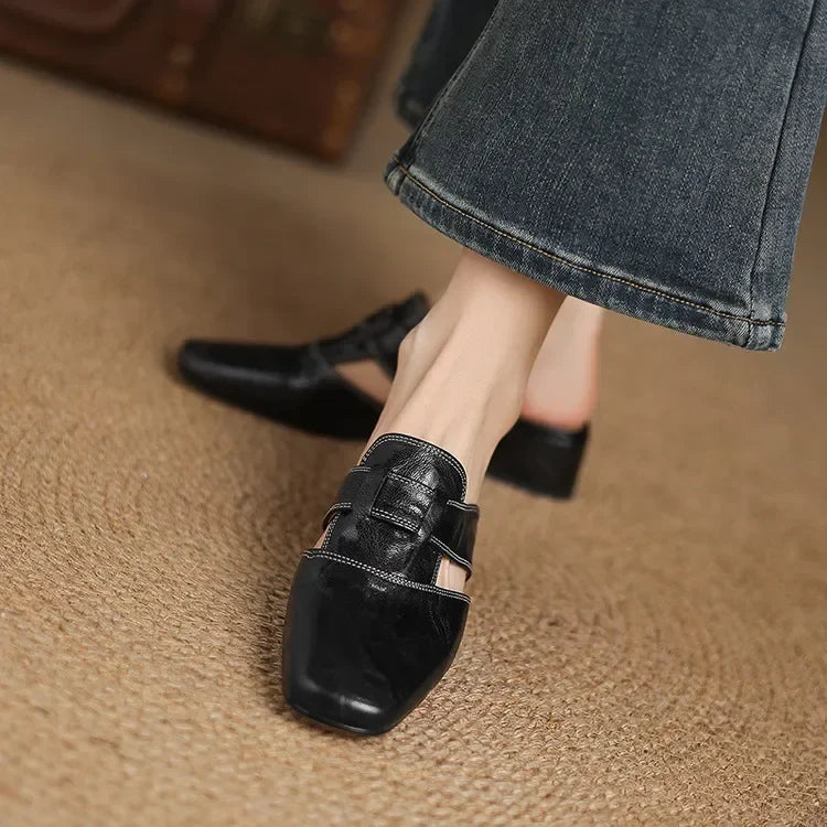 Megan Genuine Leather Mules