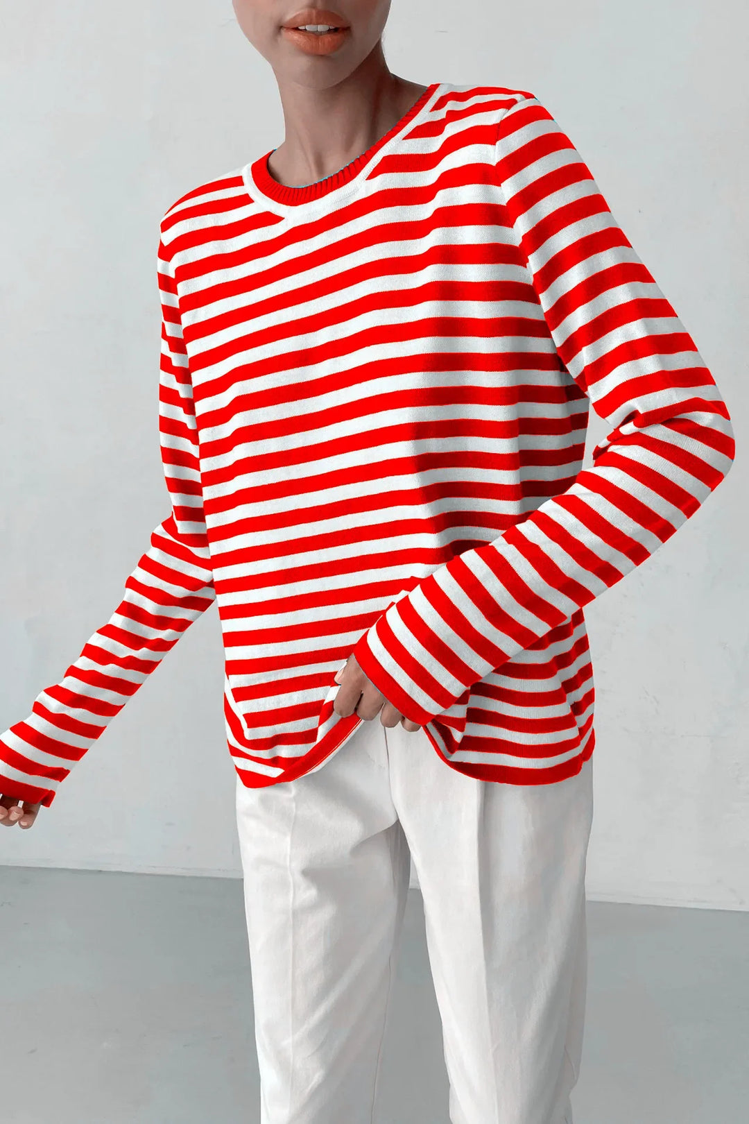 Margot Striped Crew Sweater