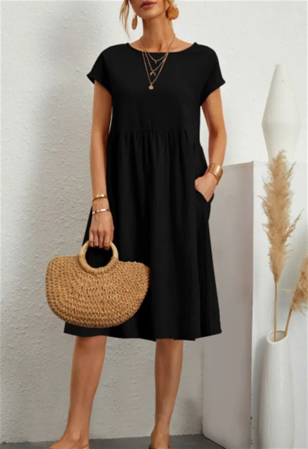 Delaney Linen Pocket Midi Dress