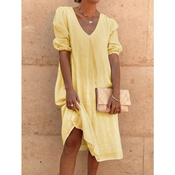Zelda Puff Sleeve Midi Dress