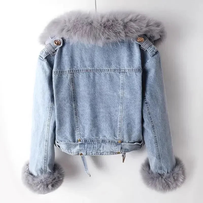 Danica Faux Fur Denim Jacket