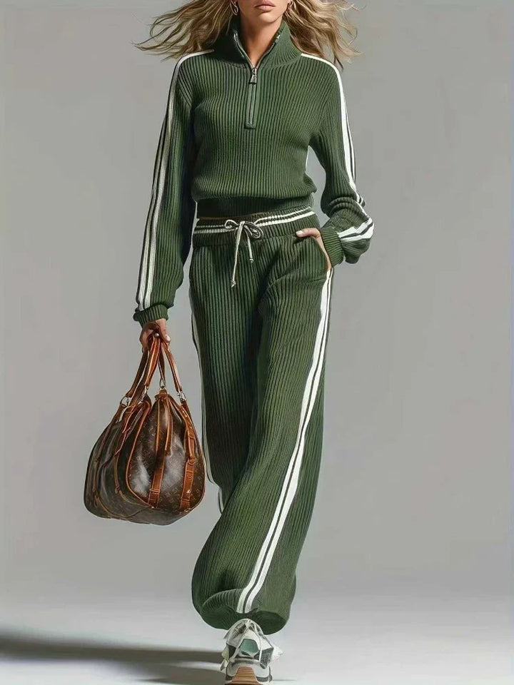 Ashwyn Half Zip Ribbed Set