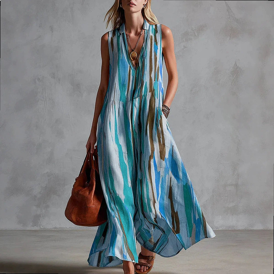 Naomi Abstract Print Maxi Dress