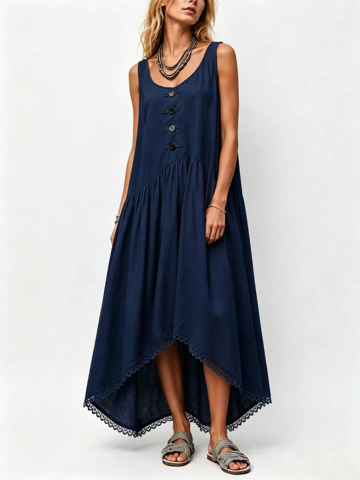 Tessa Flowy Asymmetrical Midi Dress