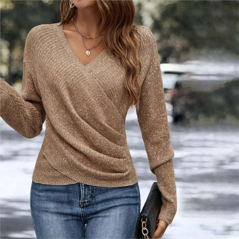 Briony Crossover V-Neck Sweater