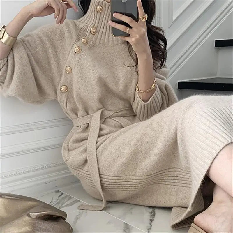 Osanna Button Placket Sweater Dress