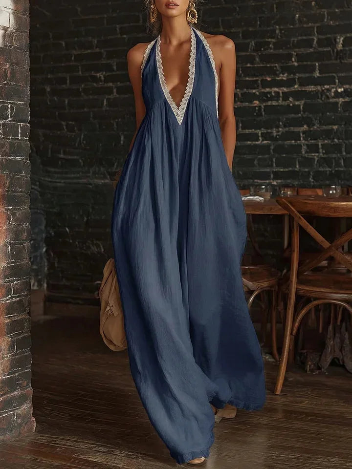 Helena Lace Trim Maxi Dress