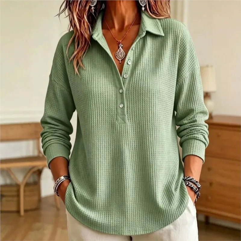 Rosamel Waffle Knit Polo Sweater
