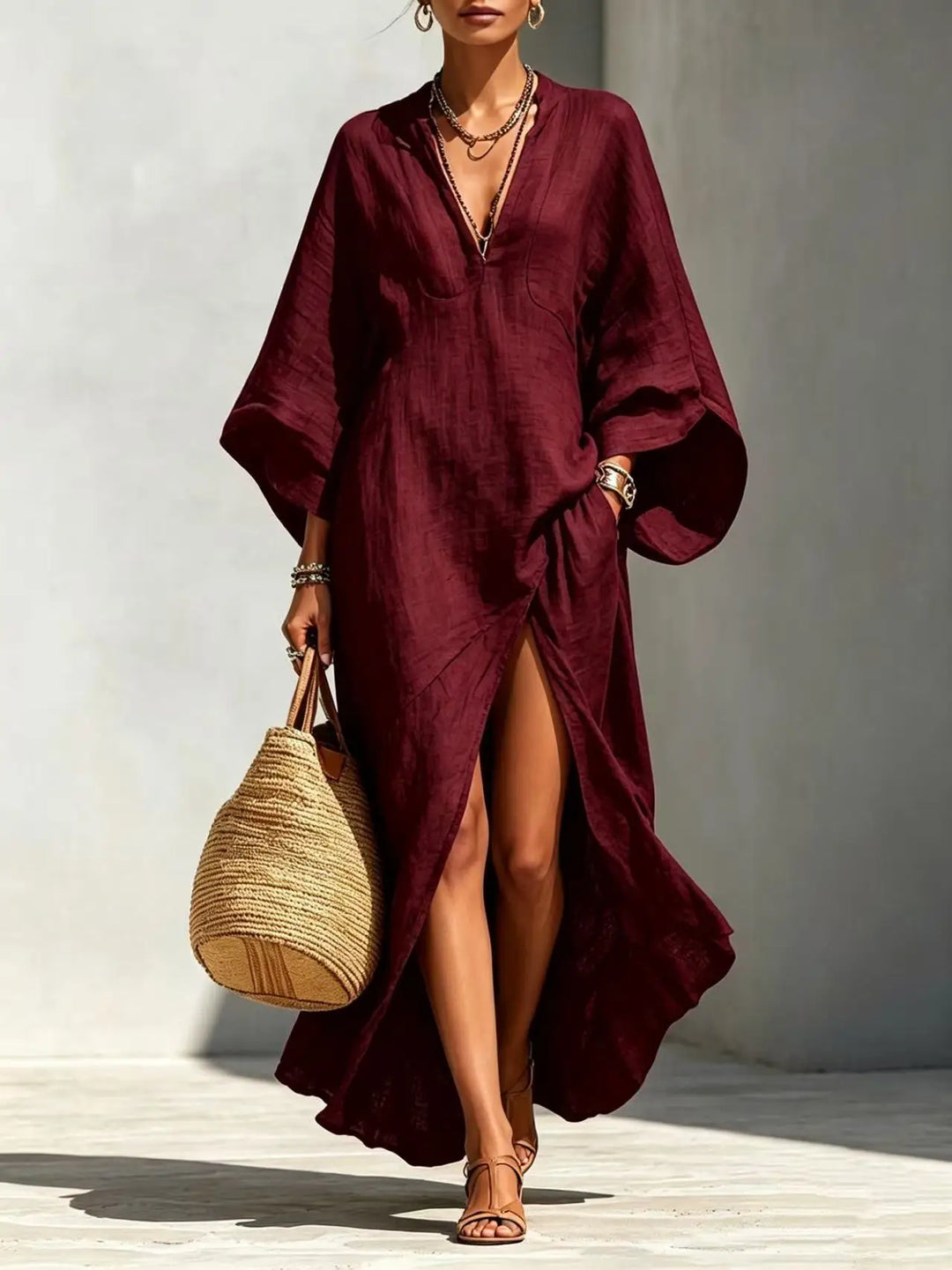 Rhiannon High Slit Boho Maxi Dress