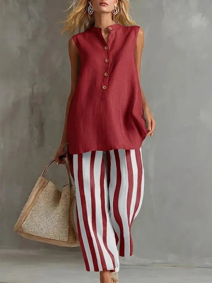 Danna Striped Wide Leg Set