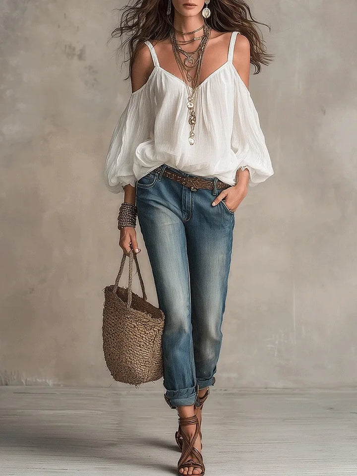 Elena Off Shoulder Boho Blouse