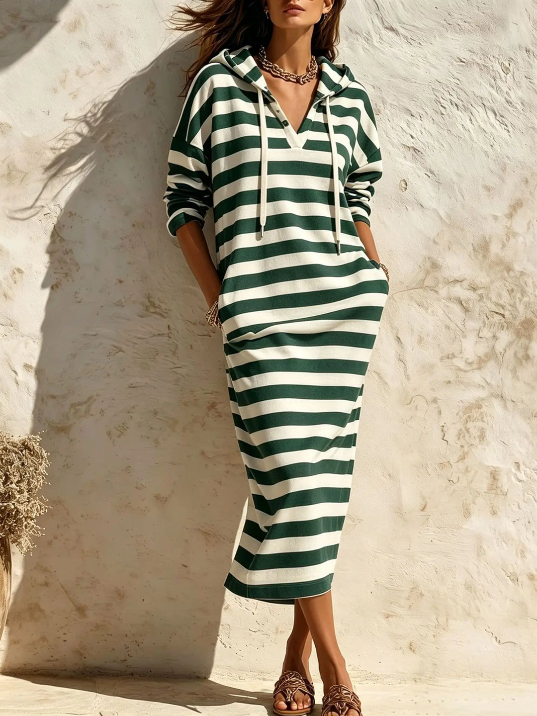 Gwendolyn Striped Hoodie Dress