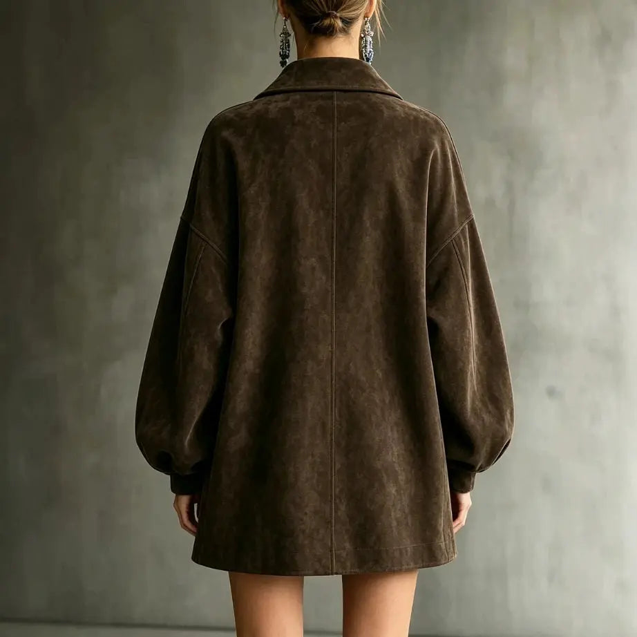 Hazel Button Front Suede Jacket