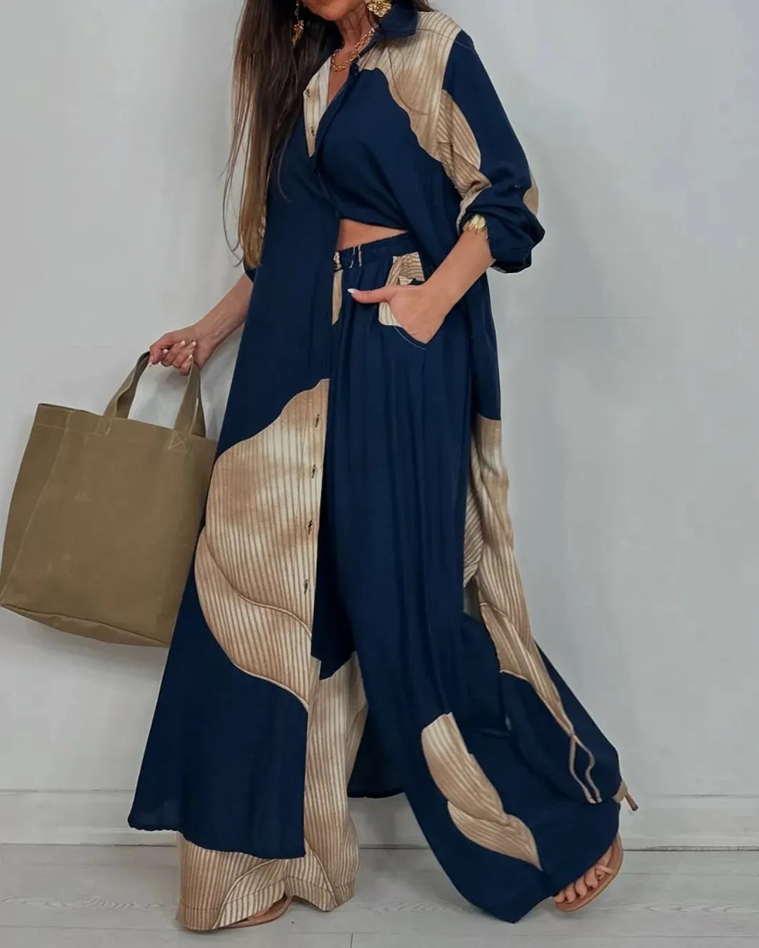 Orelia Long Sleeve Boho Matching Set