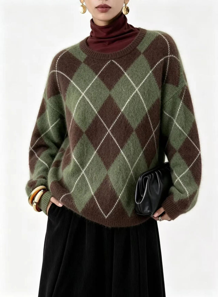 Harlow Argyle Crew Sweater