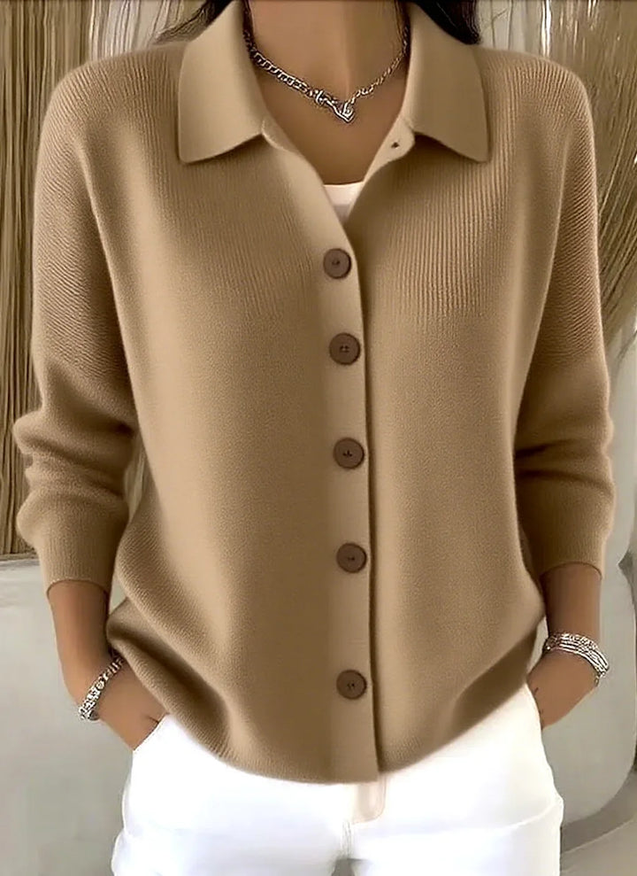 Natasha Collared Knit Cardigan