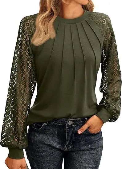 Anouk Pintuck Lace Blouse