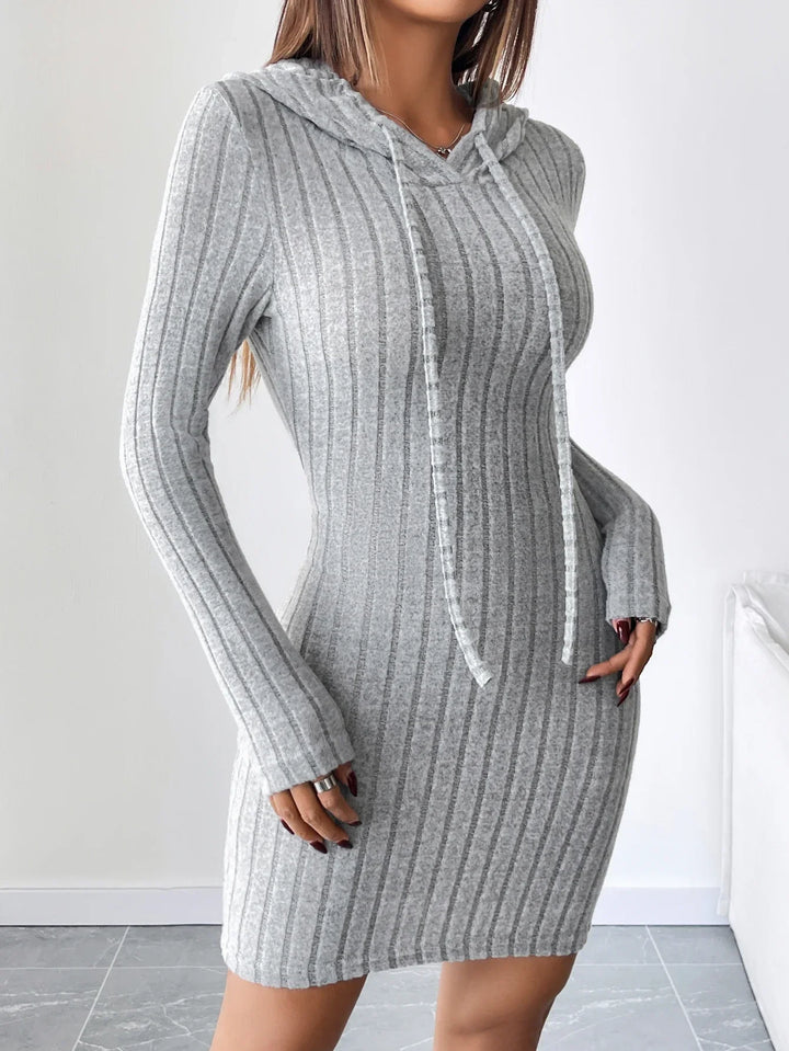 Avril Ribbed Hood Sweater Dress