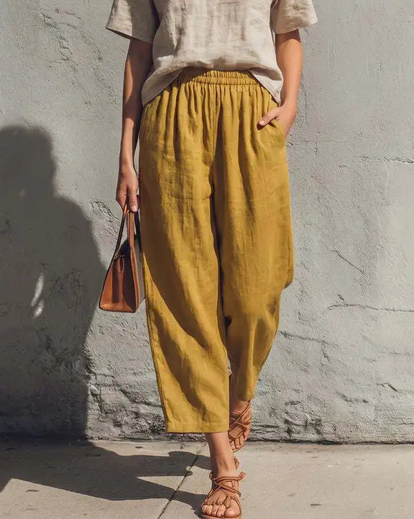 Natalee Wide Leg Linen Pants