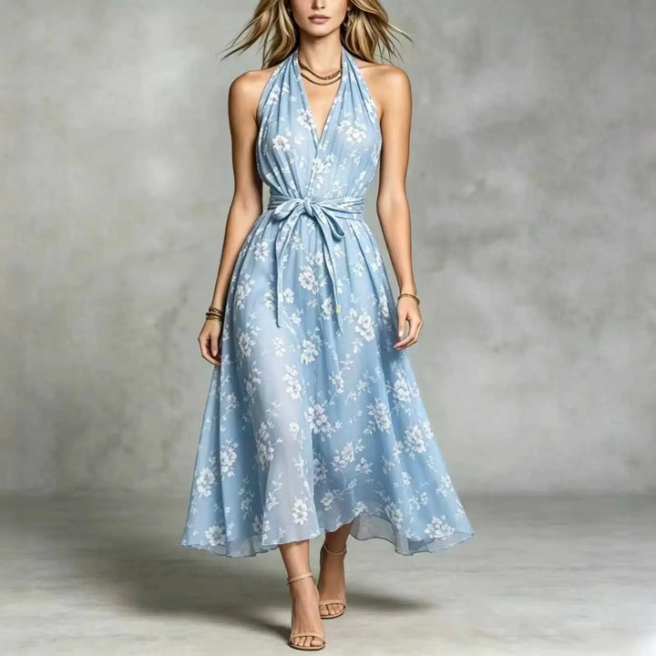 Marceline Bohemian Floral Print Wedding Guest Dress