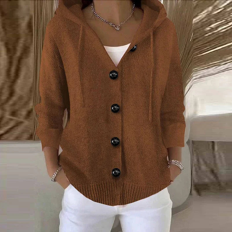 Elara Drawstring Hood Cardigan