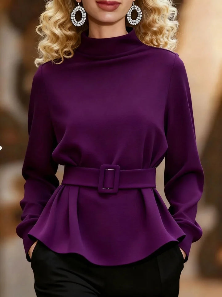 Amara Mock Neck Peplum Top