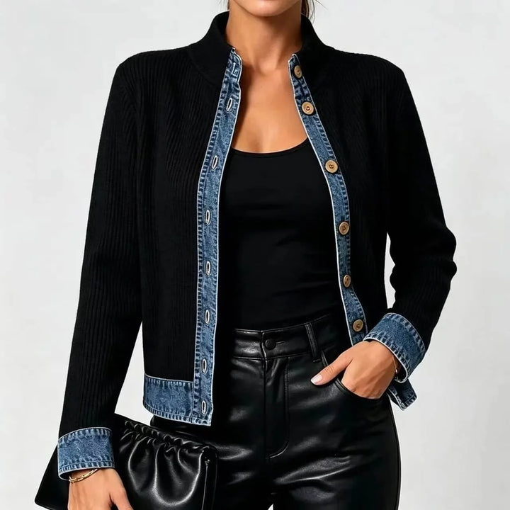 Liliane Denim Trim Cardigan