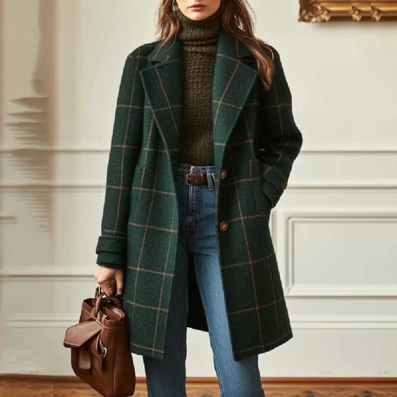 Serena Wool Plaid Coat