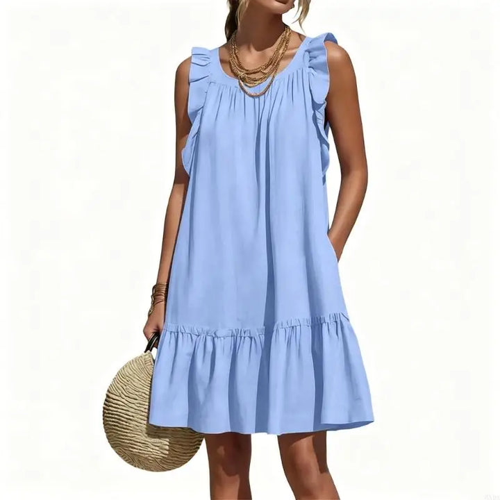 Clarissa Ruffle Sleeve V Neck Mini Dress