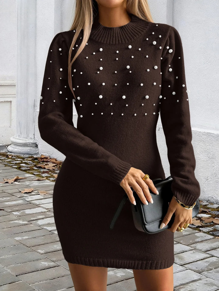Larkin Pearl Beaded Sweater Dress