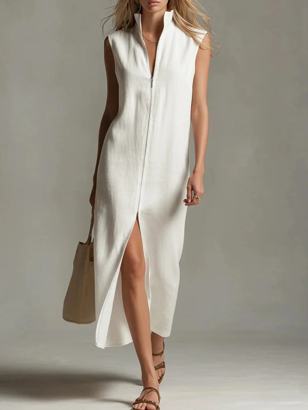 Annette Zip Front Maxi Dress