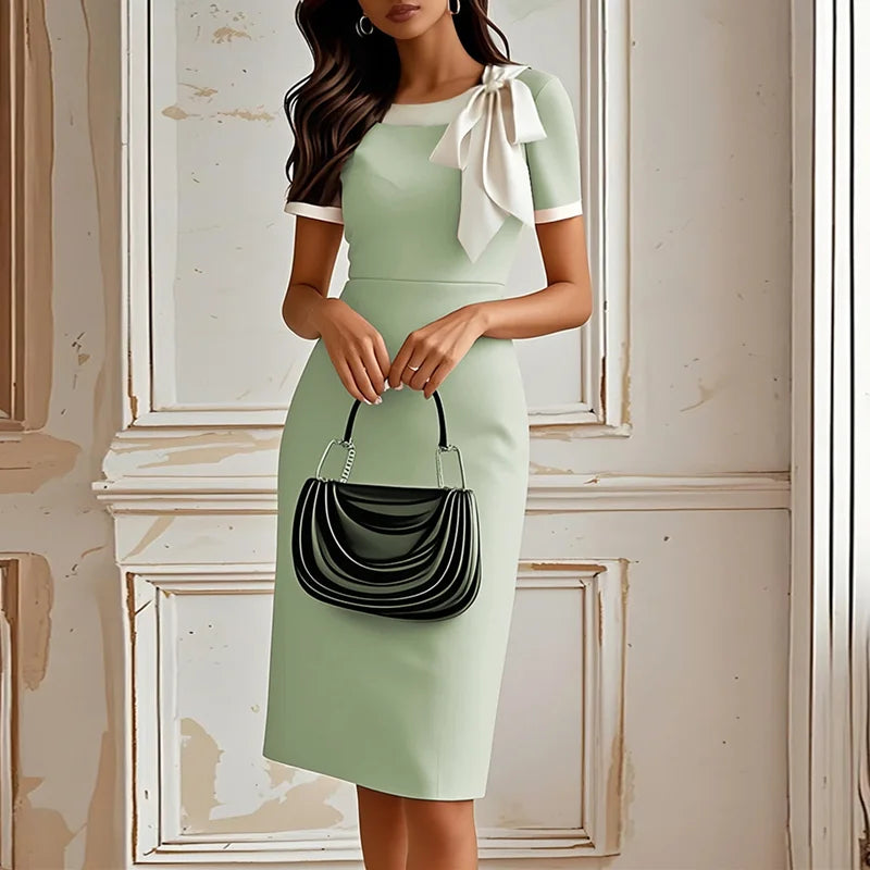 Maelia Bow Detail Midi Dress