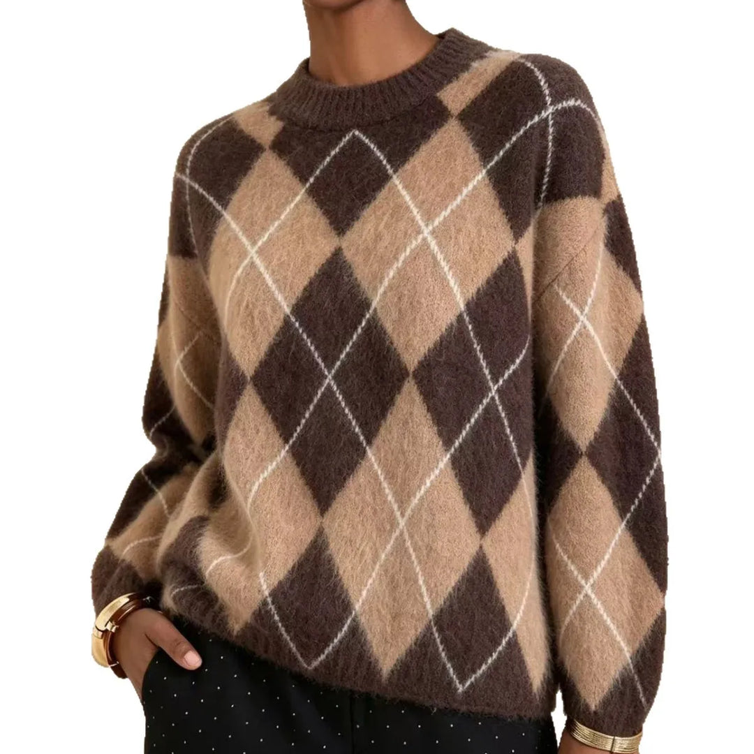 Harlow Argyle Crew Sweater