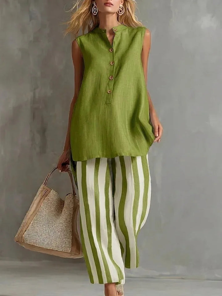 Danna Striped Wide Leg Set