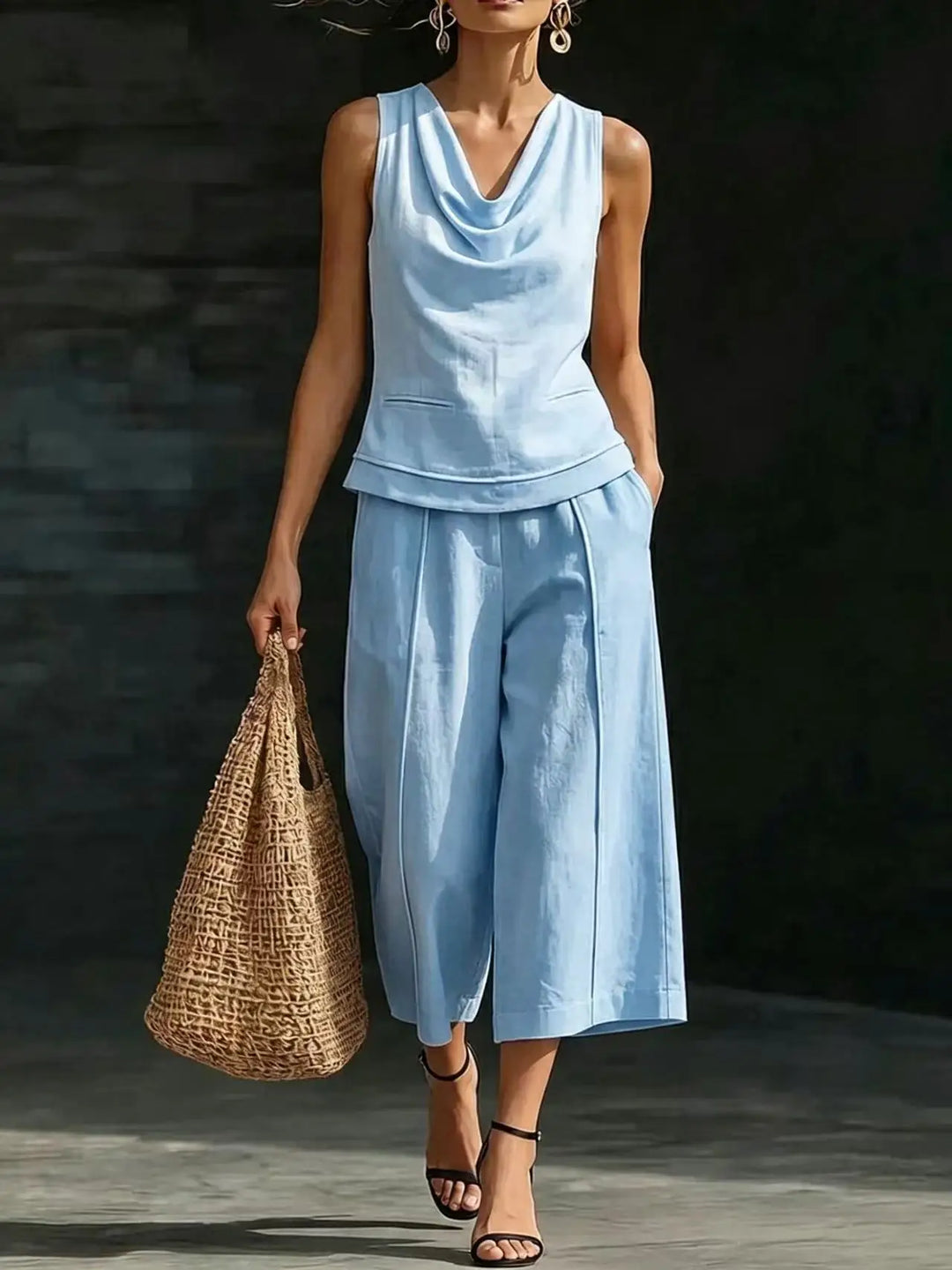 Isabelle Relaxed Cowl Neck Trouser Set