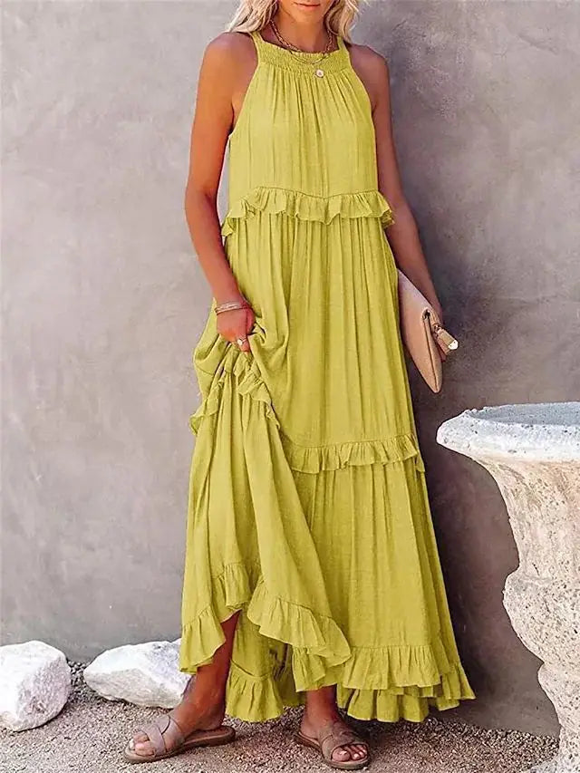 Avalon Ruffle Trim Maxi Dress
